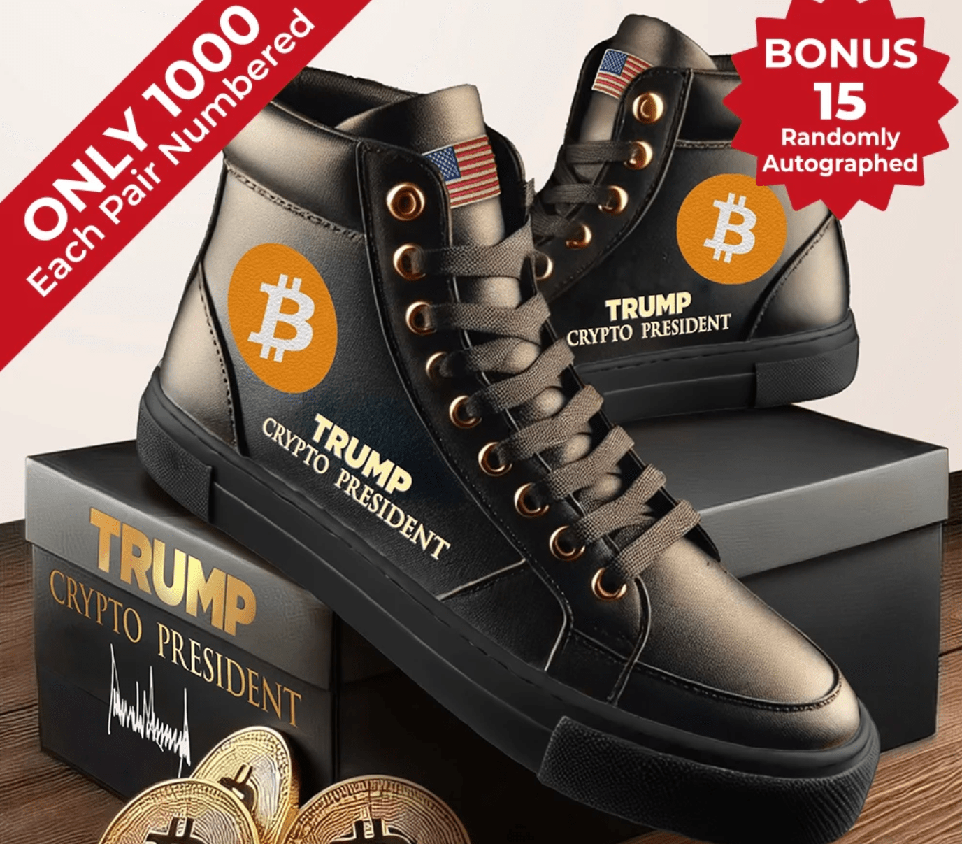 Trump Promotes Bitcoin Sneakers After Bitcoin 2024 Keynote