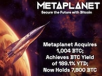 Metaplanet Buys 1,004 BTC, Holdings Now 7,800