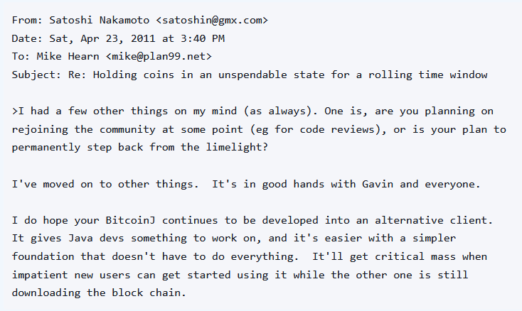 satoshi's last email