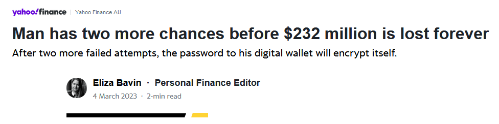 yahoo finance headline Man has two more chances before $232 million is lost forever